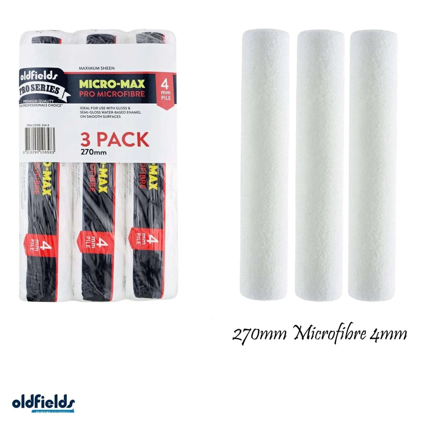 4mm Nap Pro Series Microfibre Paint Roller sleeves from Oldfields - Vintique Concepts