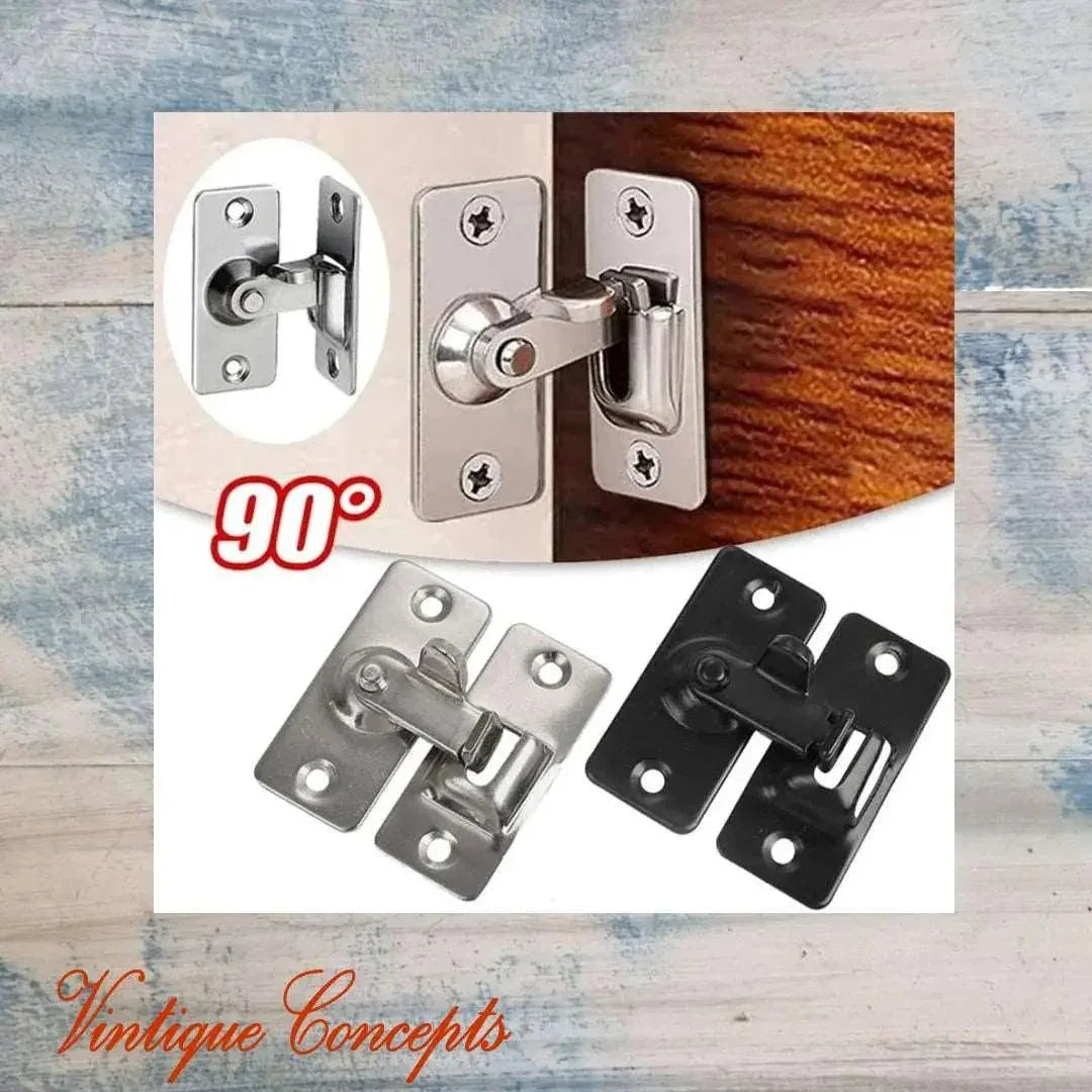 90 degree Right Angle Door Latch Stainless Steel BLACK - Vintique Concepts