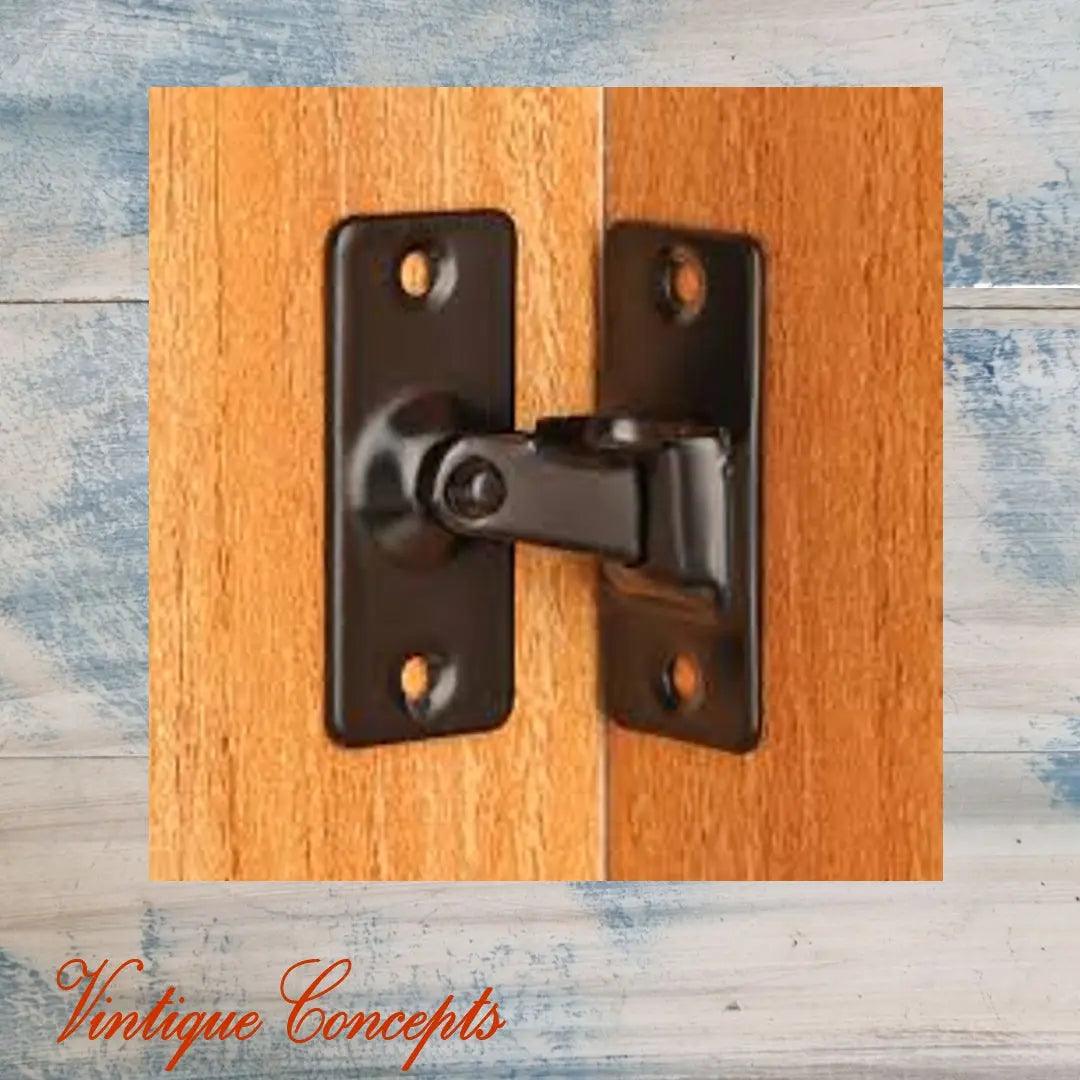 90 degree Right Angle Door Latch Stainless Steel BLACK-Vintique Concepts
