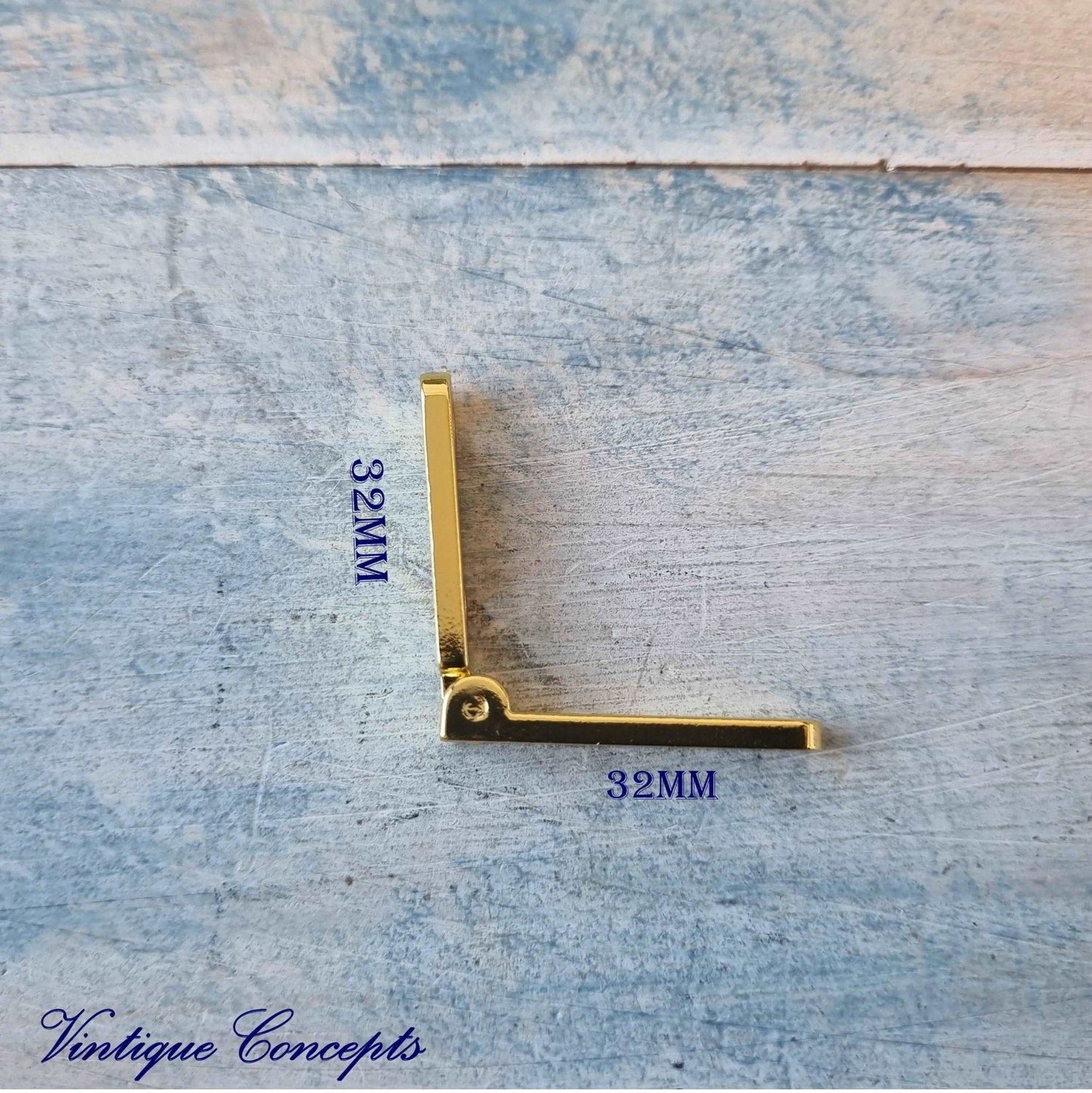 95 degree Gold small narrow Hinge 32mm long-Vintique Concepts