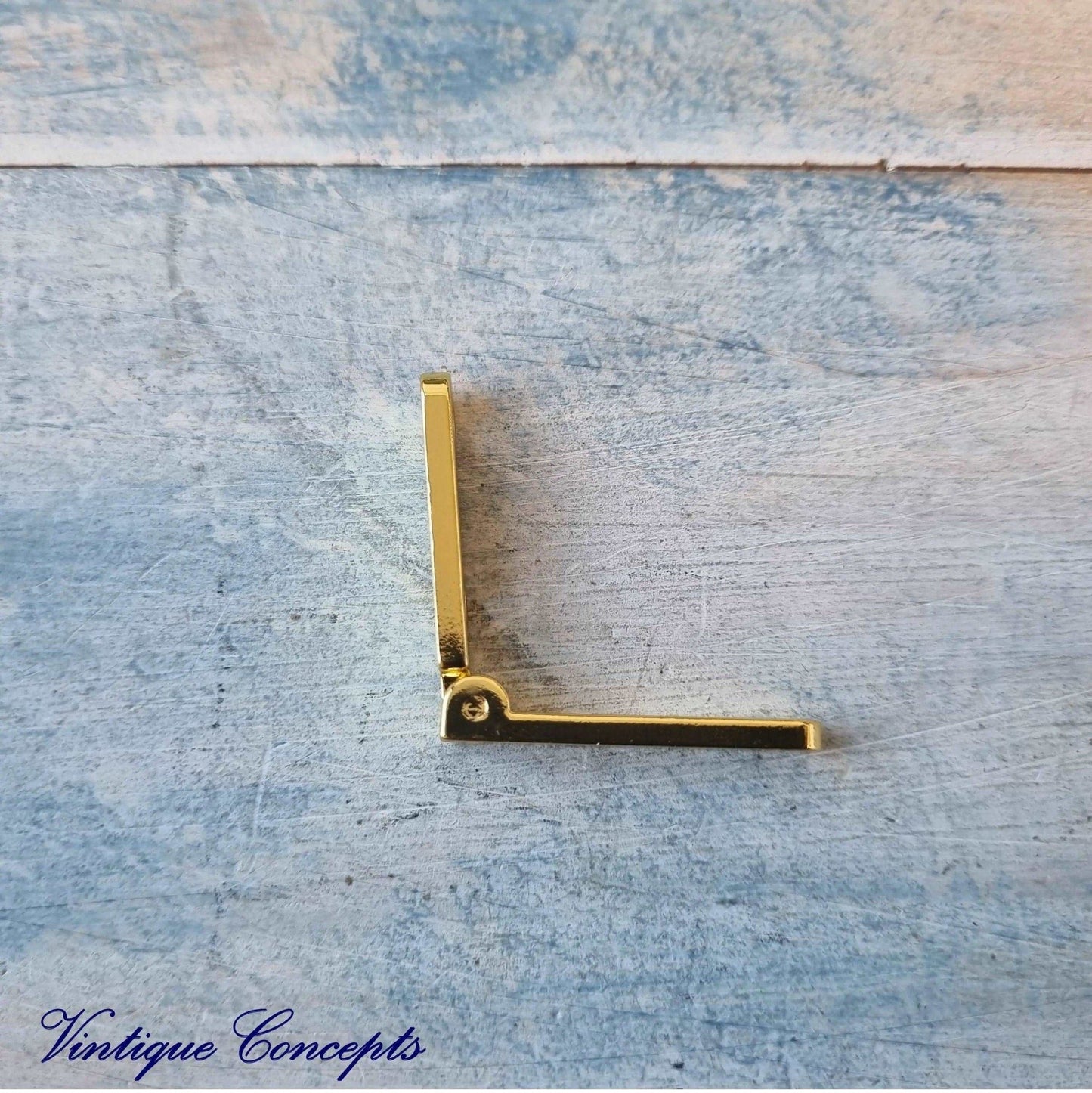 95 degree Gold small narrow Hinge 32mm long-Vintique Concepts