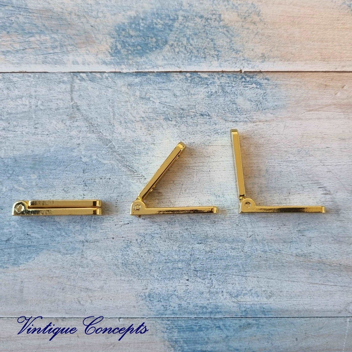 95 degree Gold small narrow Hinge 32mm long-Vintique Concepts