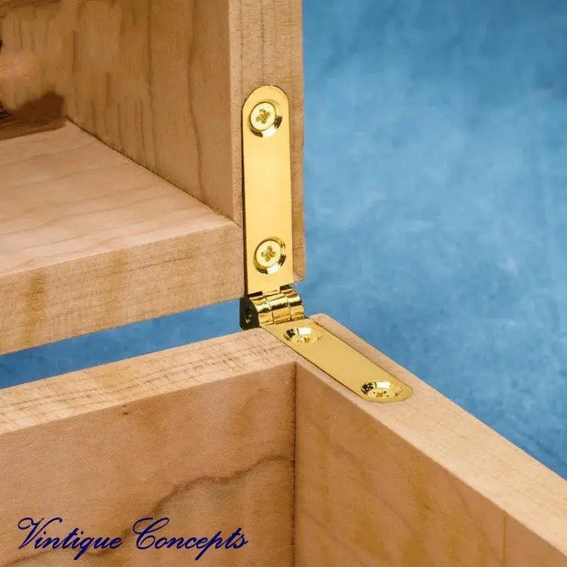 95 degree Silver small narrow Hinge 32mm long - Vintique Concepts