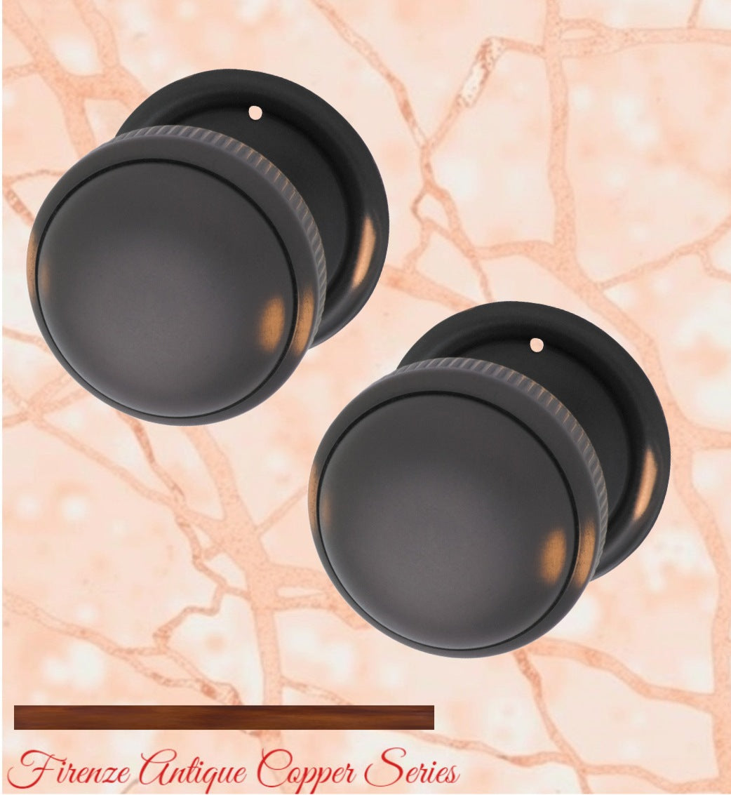Antiqued Copper Ribbed Edge Standard Knob 45mm Dia-Vintique Concepts