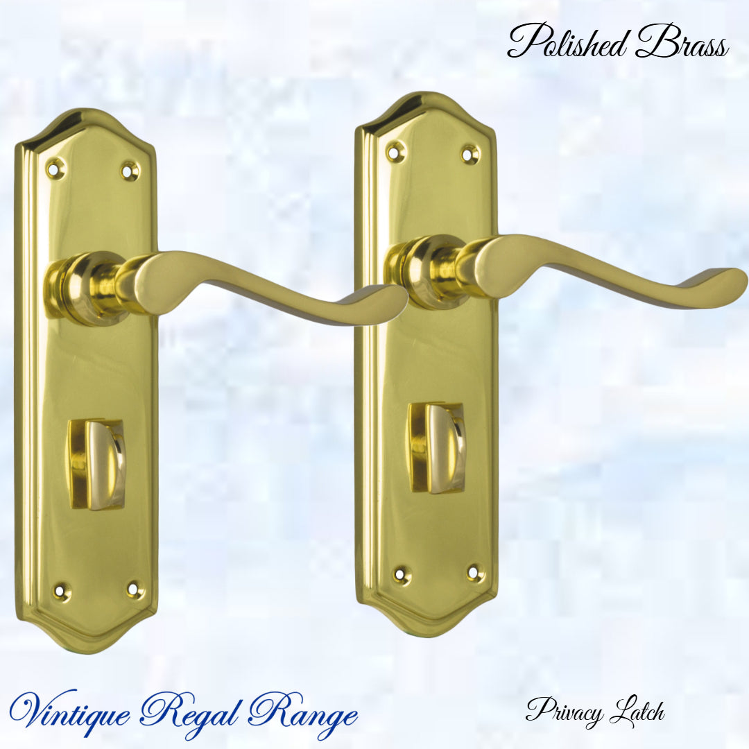 Polished Brass PARNELL lever door handle 180mm x 50mm-Vintique Concepts