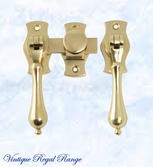 Polished Brass French door Teardrop handle set-Vintique Concepts