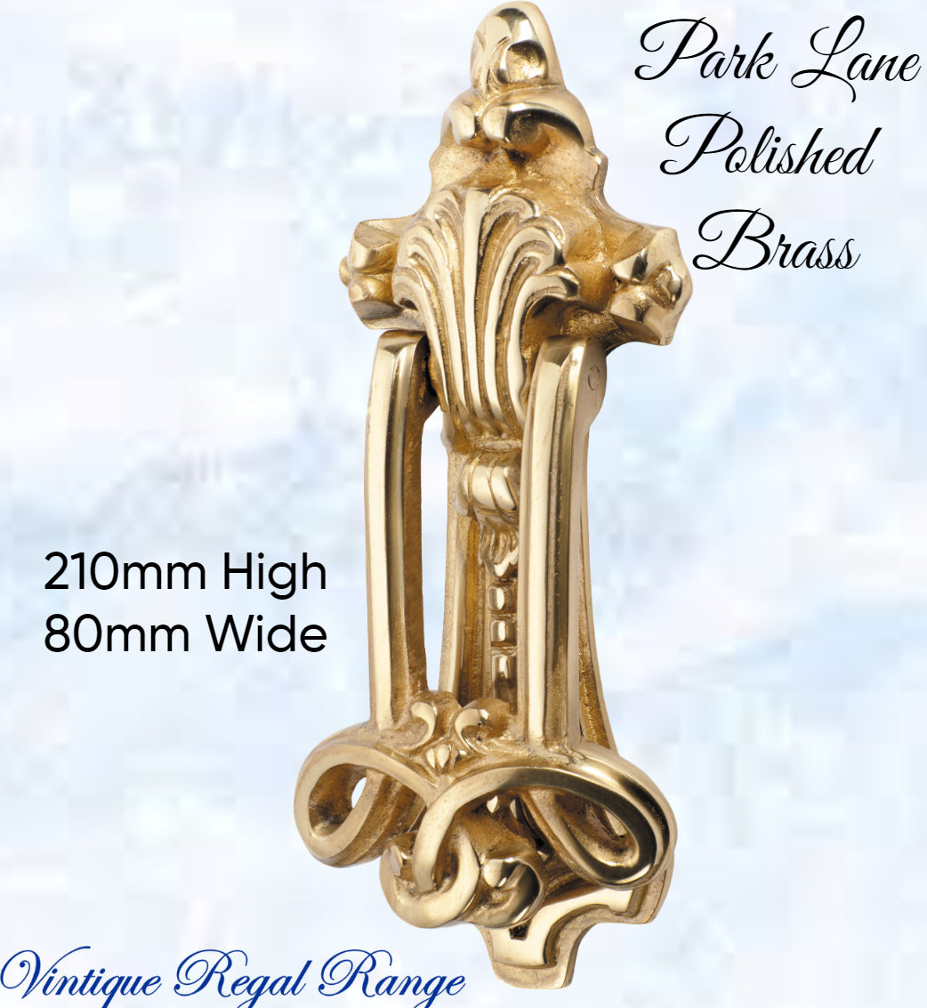 PARK LANE Polished Brass Door Knocker-Vintique Concepts
