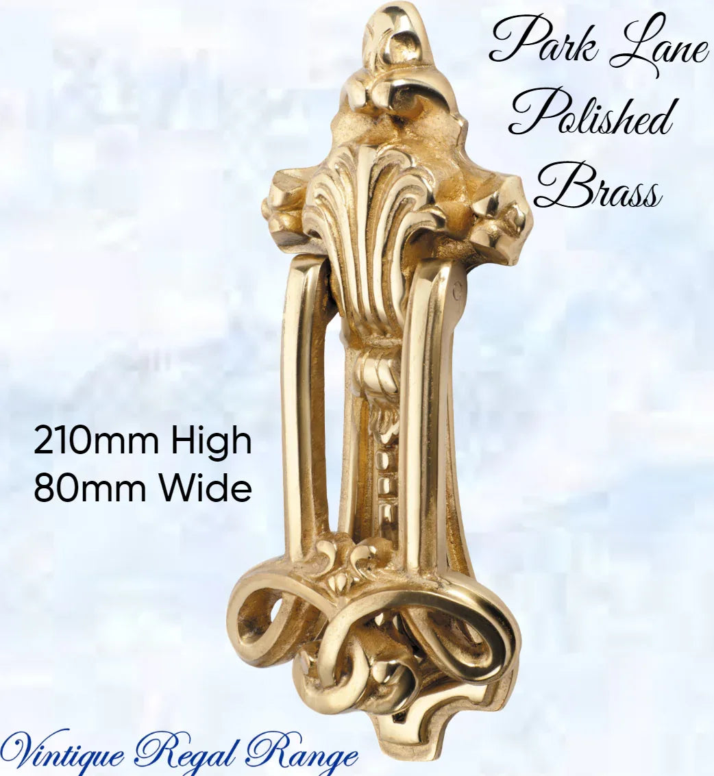 PARK LANE Polished Brass Door Knocker - Vintique Concepts