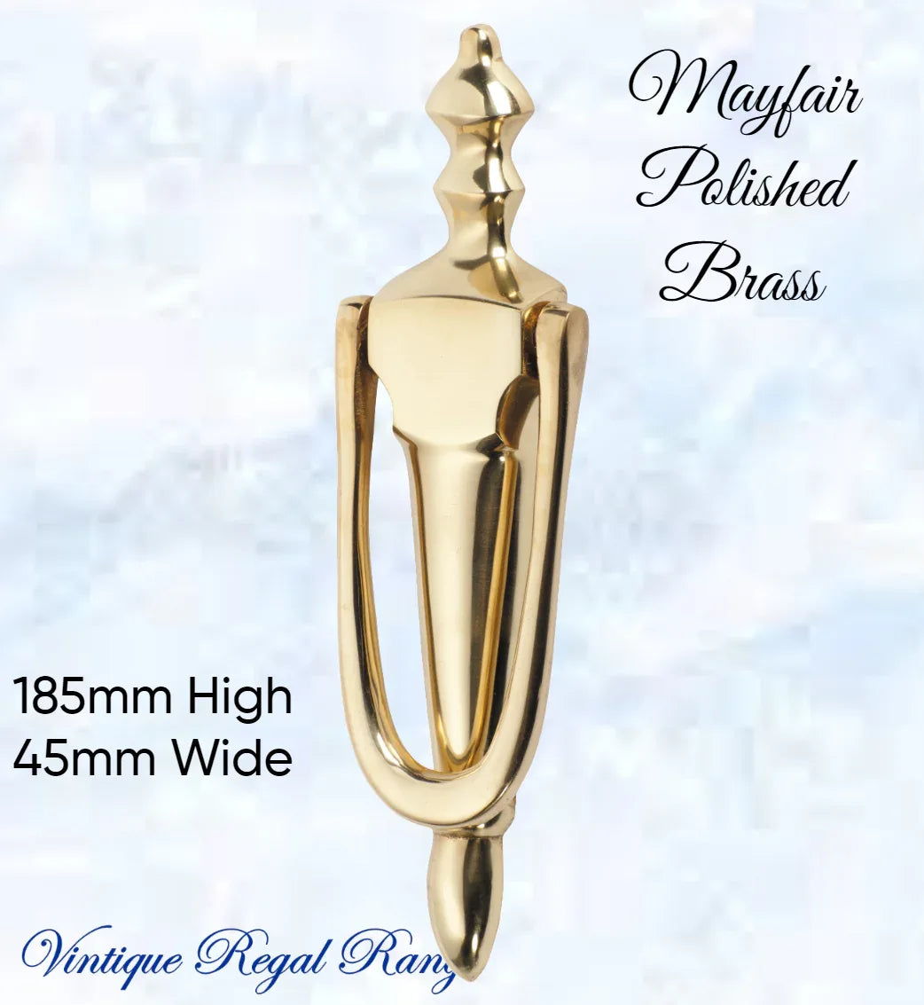 MAYFAIR Polished Brass Door Knocker - Vintique Concepts