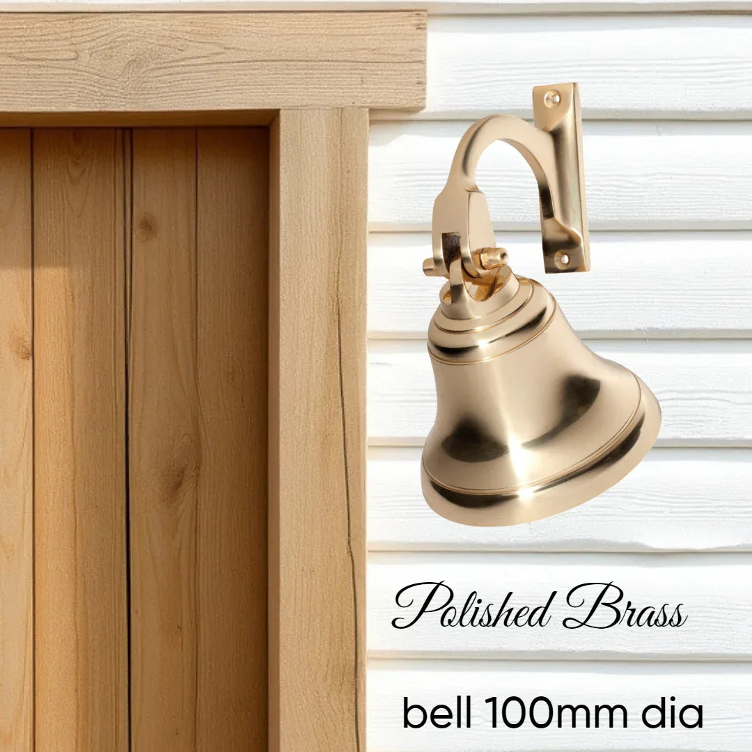 Polished Brass Classico ships Bell (100mm dia) - Vintique Concepts