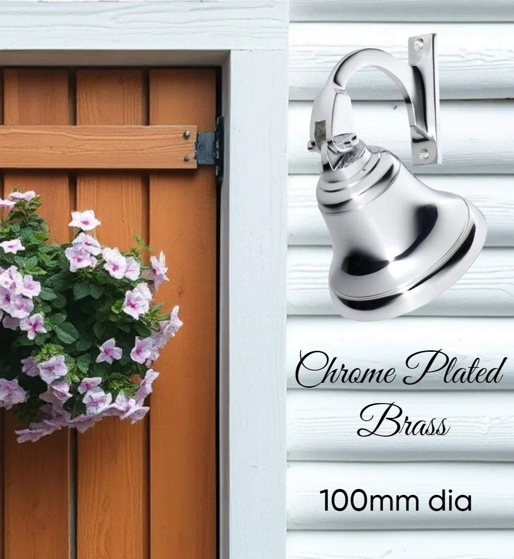 Chrome plated Classico Brass ships Bell (100mm dia) - Vintique Concepts