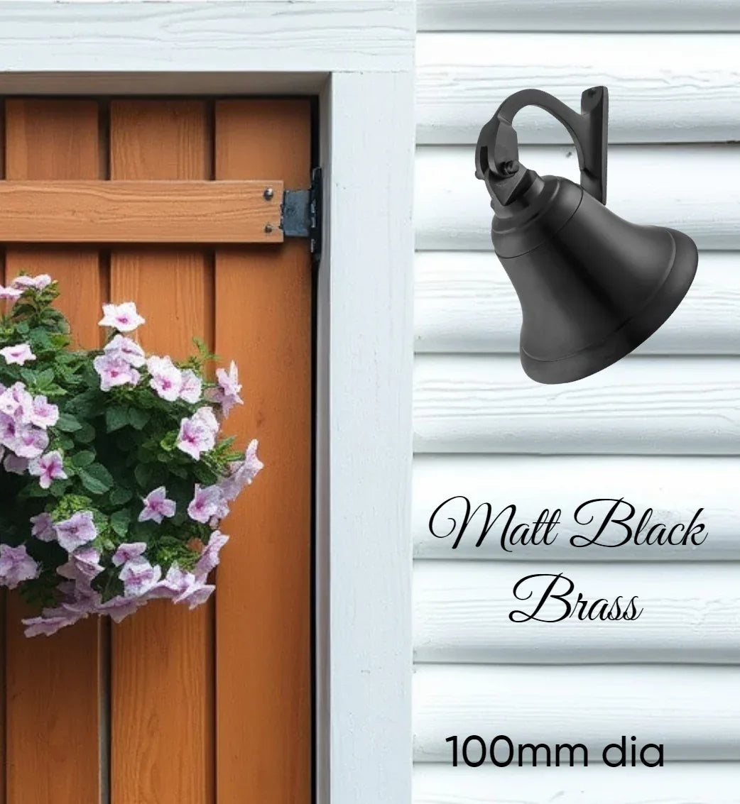 Matt Black Classico Brass ships Bell (100mm dia) - Vintique Concepts
