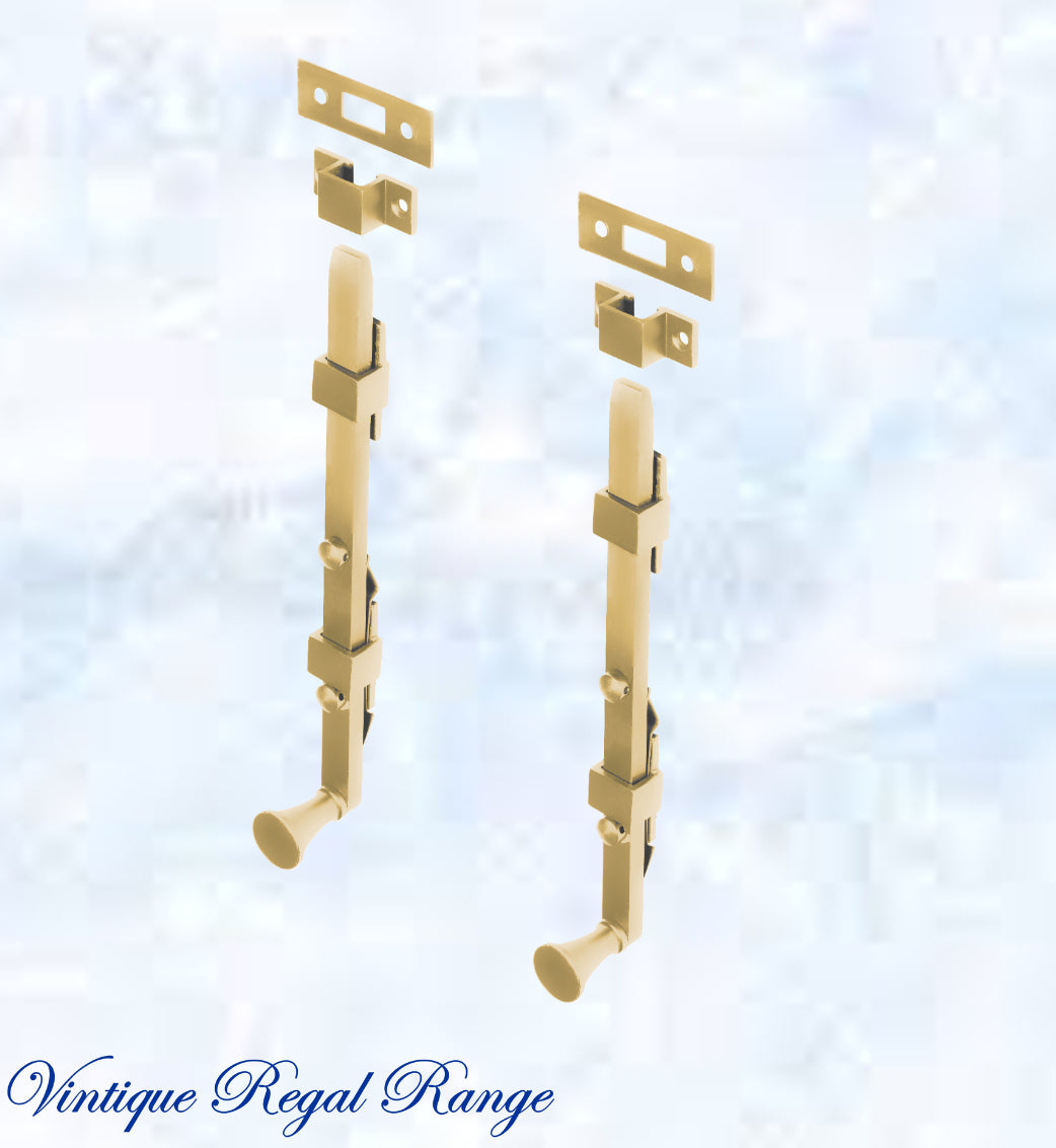 Panic Standard Barrel Bolt -Polished Brass 255mm Long-Vintique Concepts