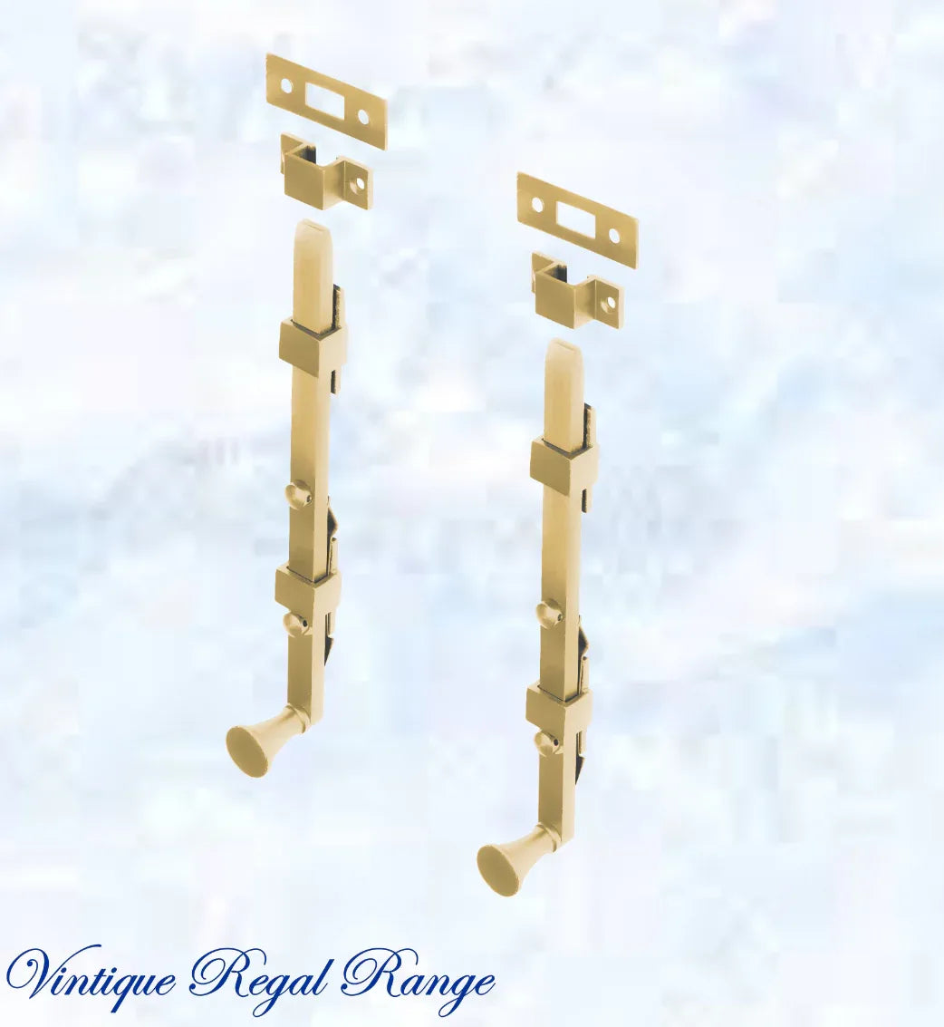 Panic Standard Barrel Bolt -Polished Brass 255mm Long - Vintique Concepts