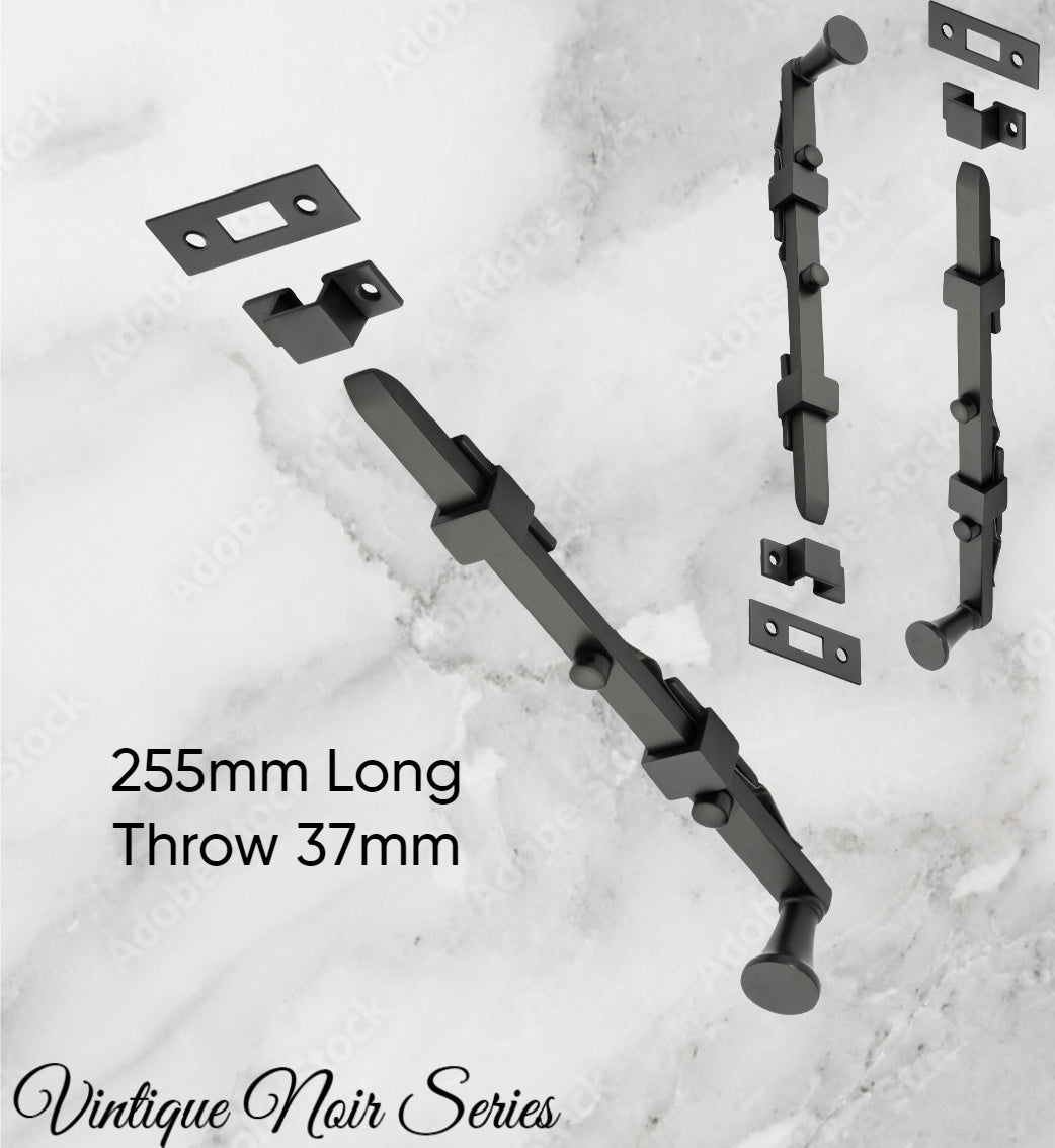 Panic Standard Barrel Bolt -Stylish Matt Black 255mm Long-Vintique Concepts