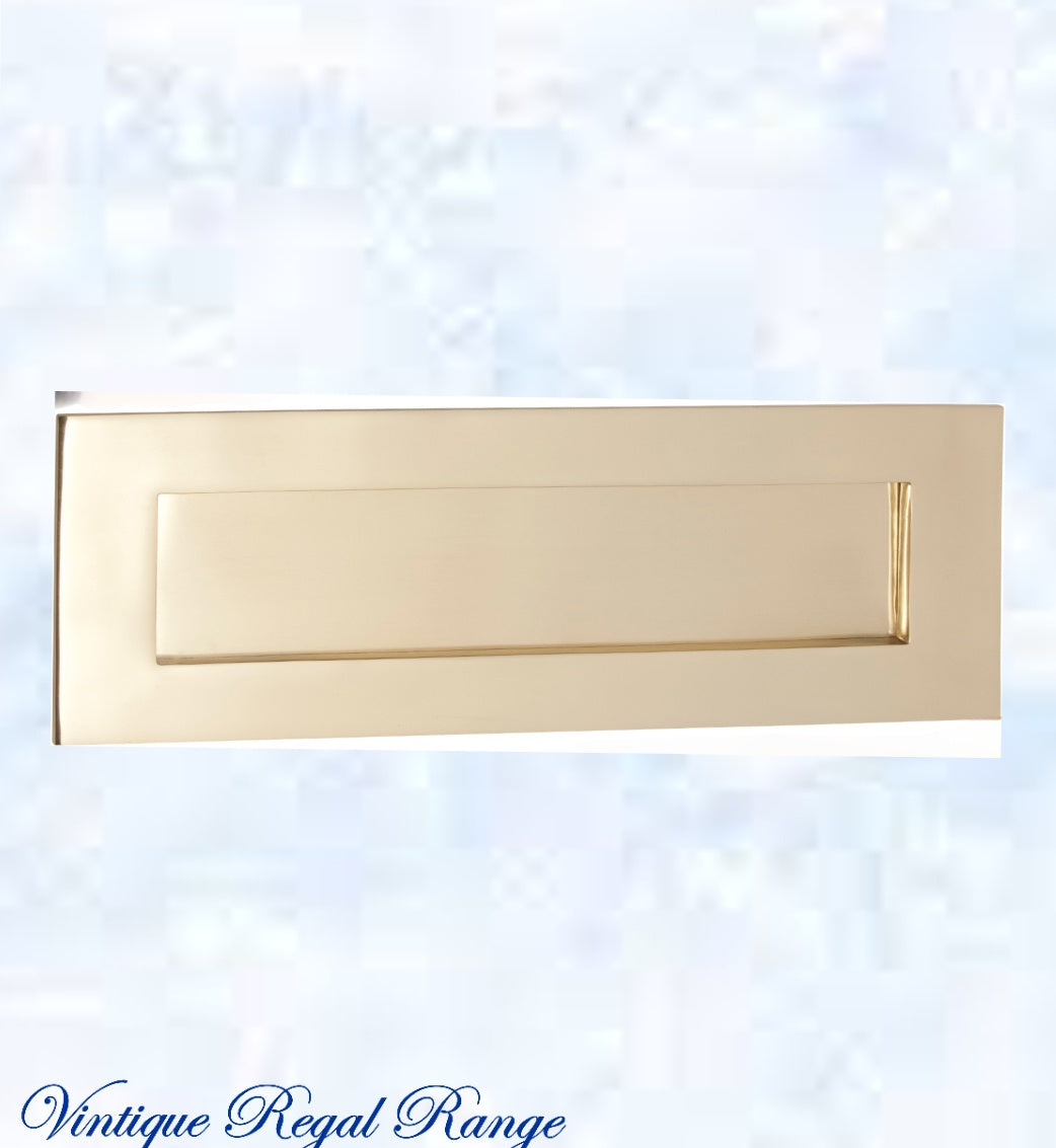 Polished Brass door mail or letter slot plate-Vintique Concepts