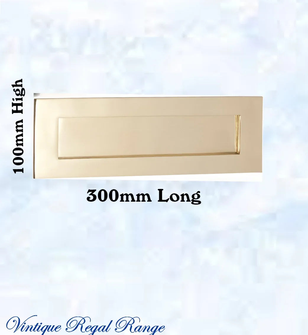 Polished Brass door mail or letter slot plate - Vintique Concepts