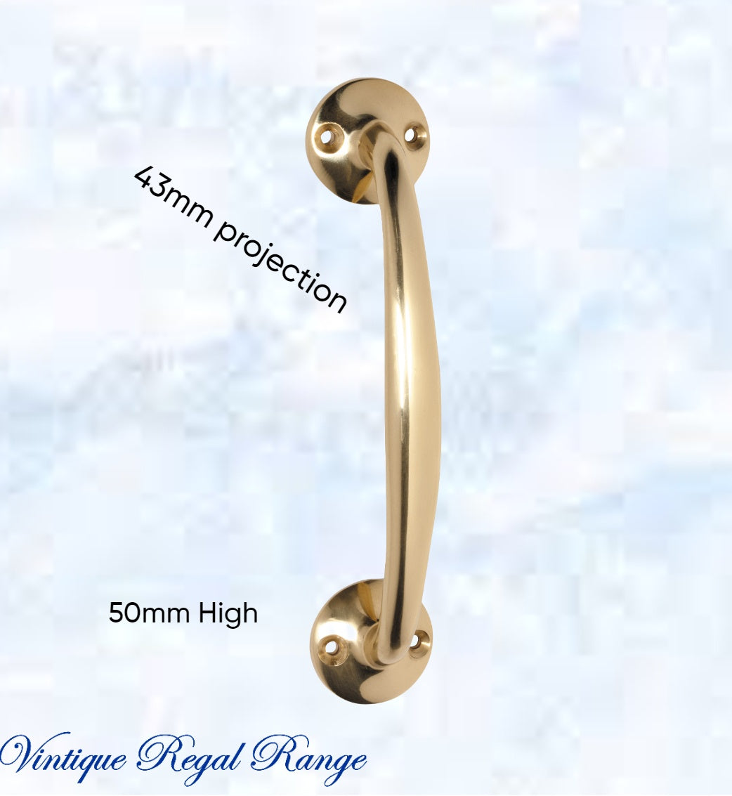 Polished Brass Classico Pull handle (4 sizes)-Vintique Concepts