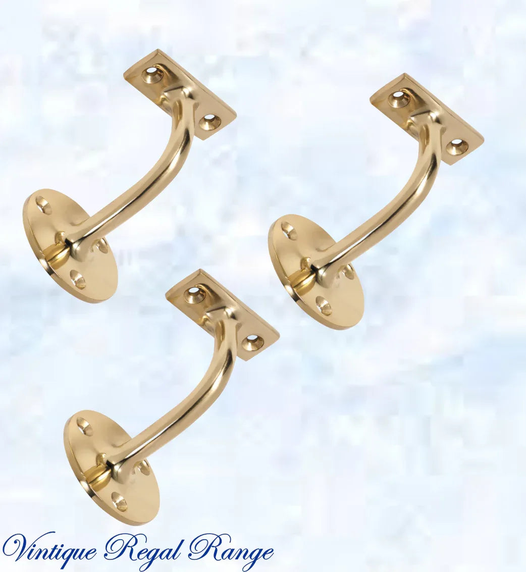 Regal Polished Brass MARY Shelf / handrail Bracket - Vintique Concepts