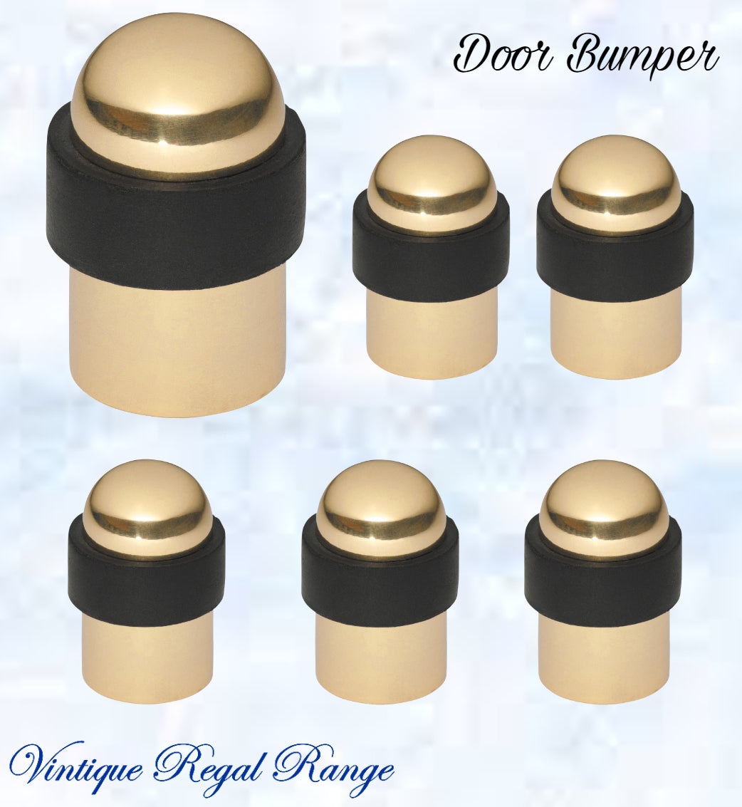 Polished Brass Floor rubber DOOR BUMPER stop-Vintique Concepts