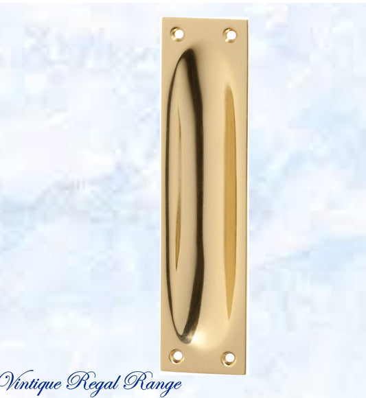 Classico Polished Brass Flush Pull door handle 140mm x 32mm-Vintique Concepts
