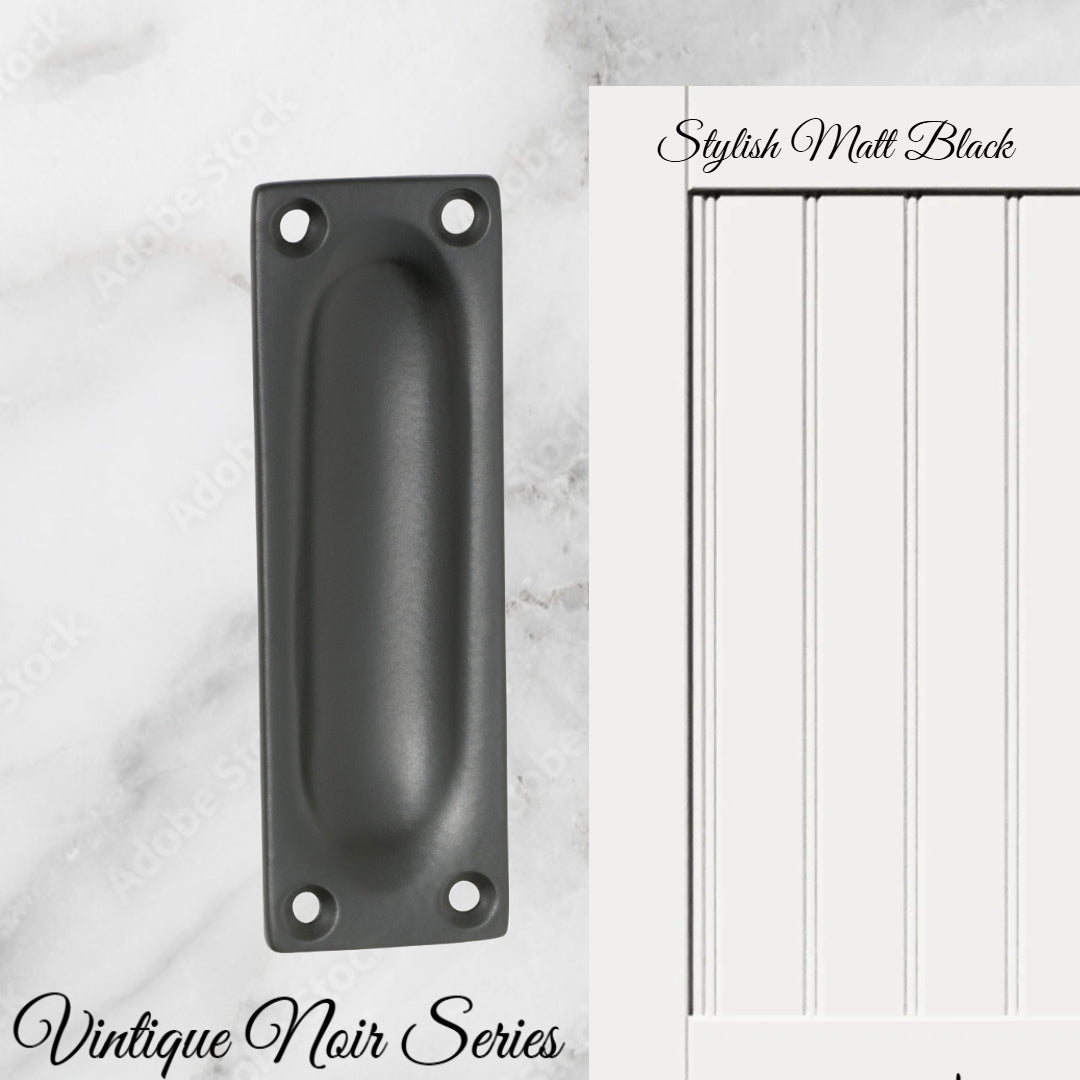 Classico Matt Black Flush Pull door handle 88mm x 28mm-Vintique Concepts