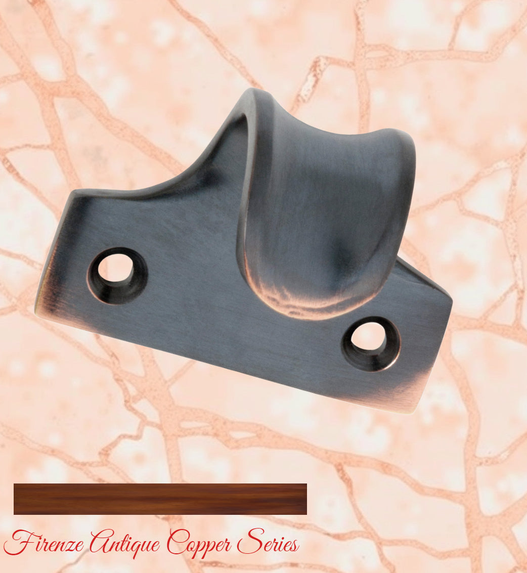 Firenze ANTIQUED Copper Curved sash window lift 45mm x 38mm-Vintique Concepts
