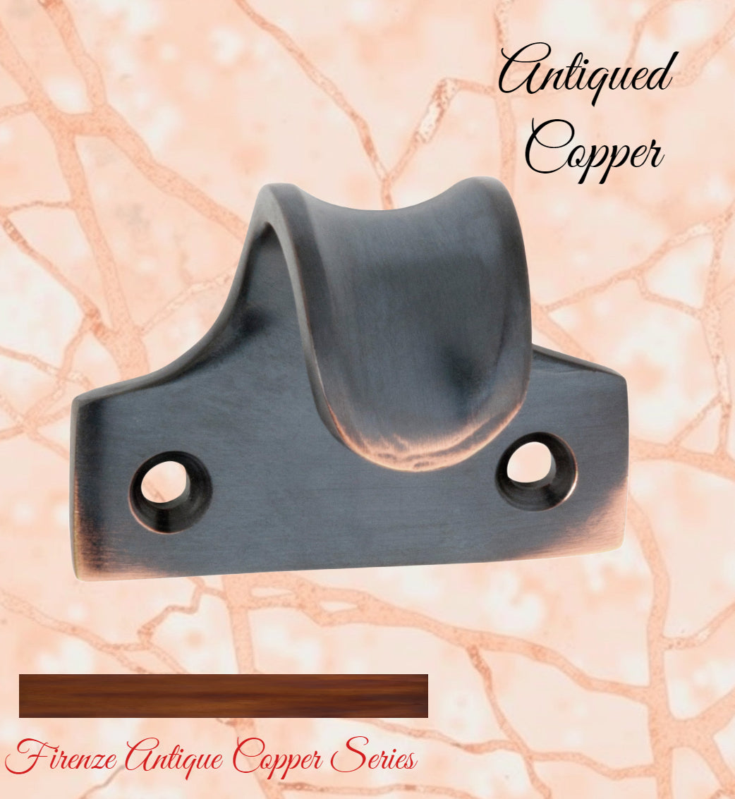 Firenze ANTIQUED Copper Curved sash window lift 45mm x 38mm-Vintique Concepts