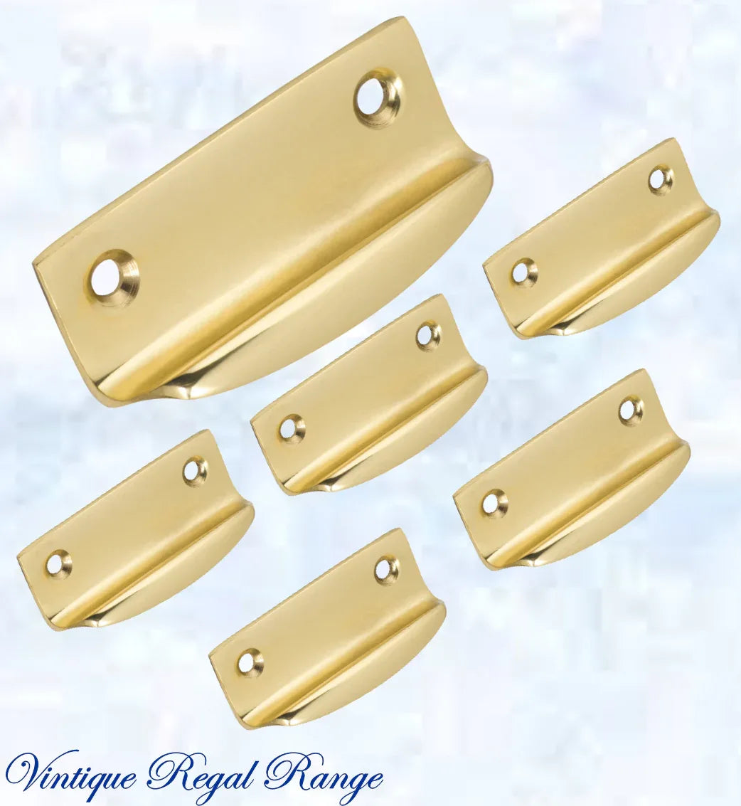 Regal Polished Brass sash Lipped window lift 63 x 32mm - Vintique Concepts