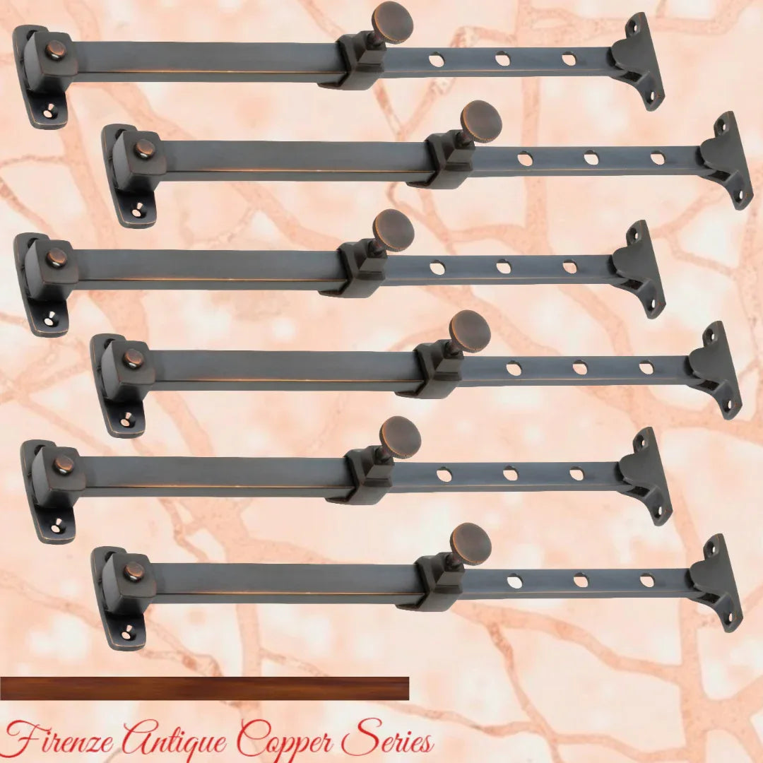 Antiqued Copper Telescopic window stay 200mm - 295mm Pin Type - Vintique Concepts