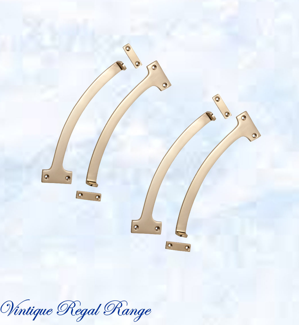 Regal Polished Brass Fanlight stop 190mm Long (pair)-Vintique Concepts