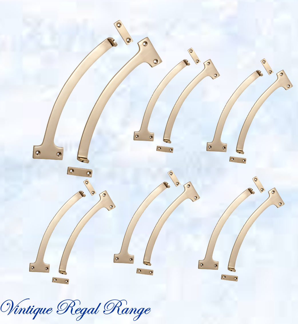 Regal Polished Brass Fanlight stop 190mm Long (pair)-Vintique Concepts