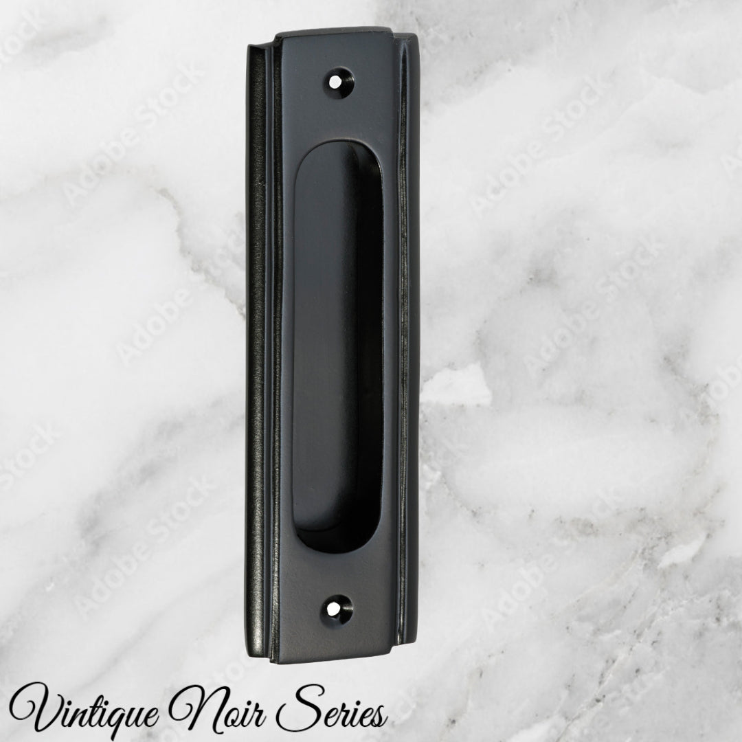 Art Deco Matt Black Flush Pull door handle 150mm x 43mm-Vintique Concepts