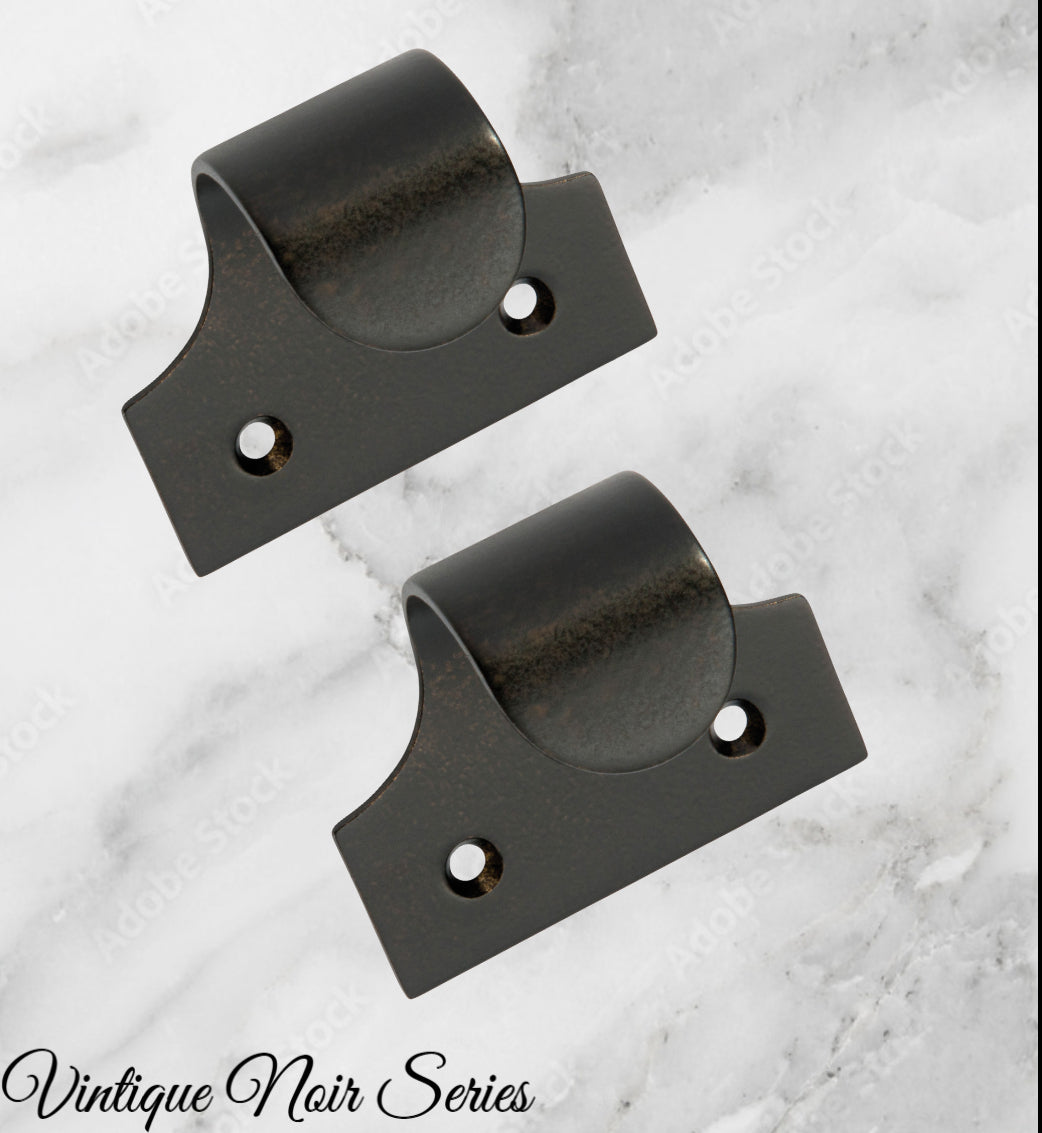 Regal Matt Black Brass Traditional sash window lift 49mm x 40mm-Vintique Concepts