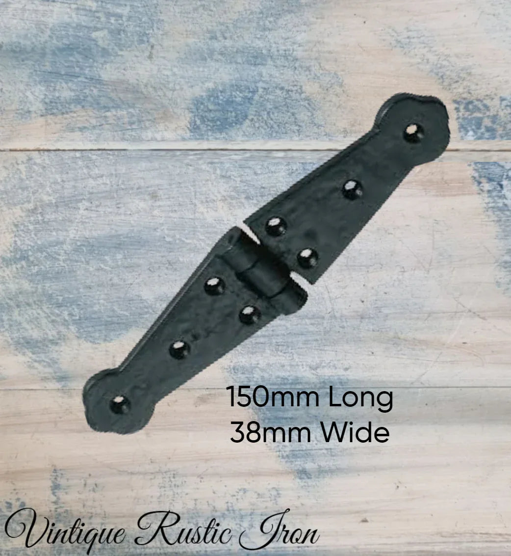 Cast Iron Double long door or gate hinge 150 x 38mm - Vintique Concepts