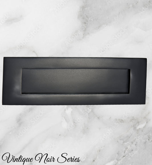 Noir Matt Black Brass door mail or letter slot plate-Vintique Concepts