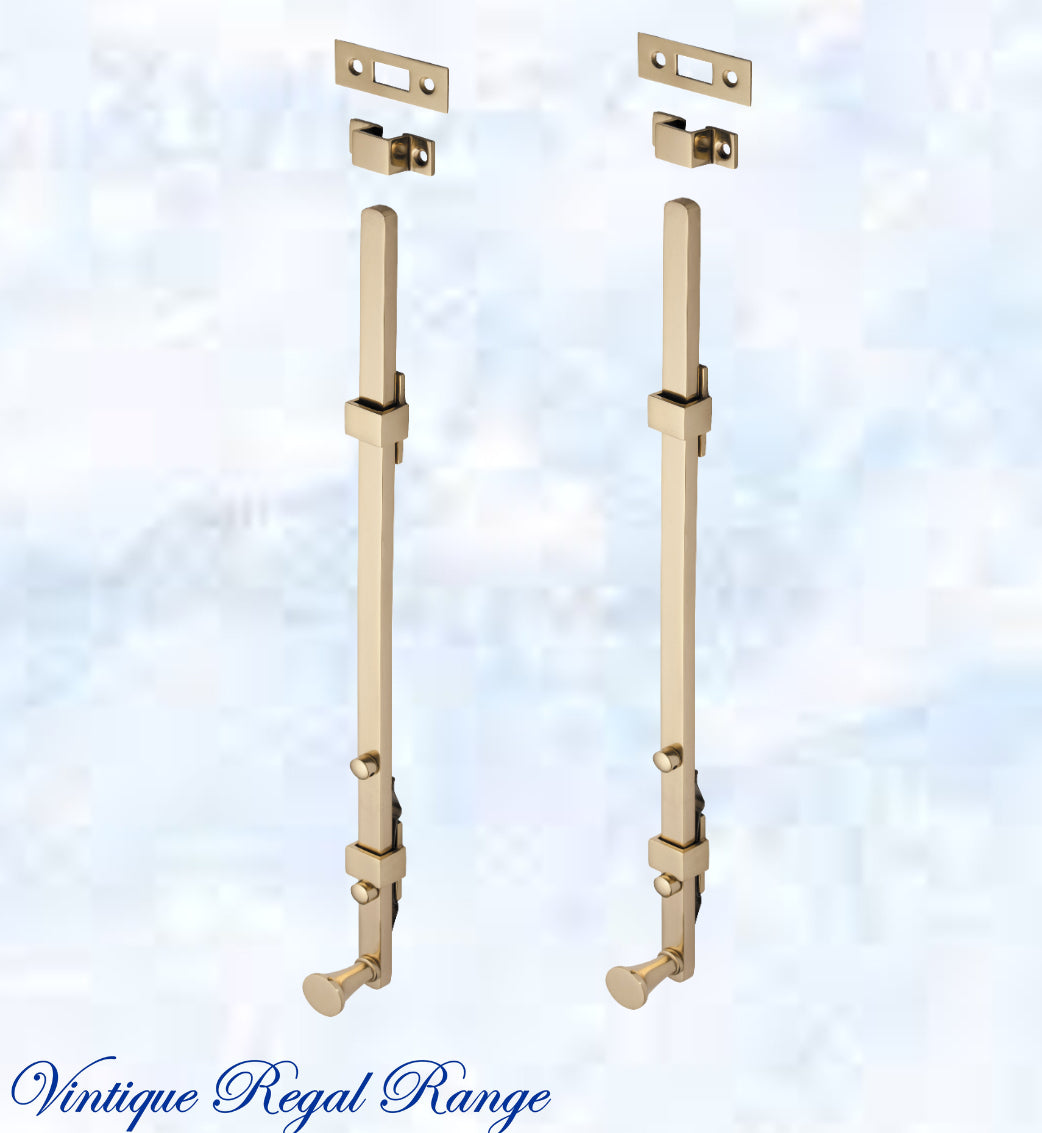 Panic Long Barrel Bolt -Polished Brass 450mm Long-Vintique Concepts