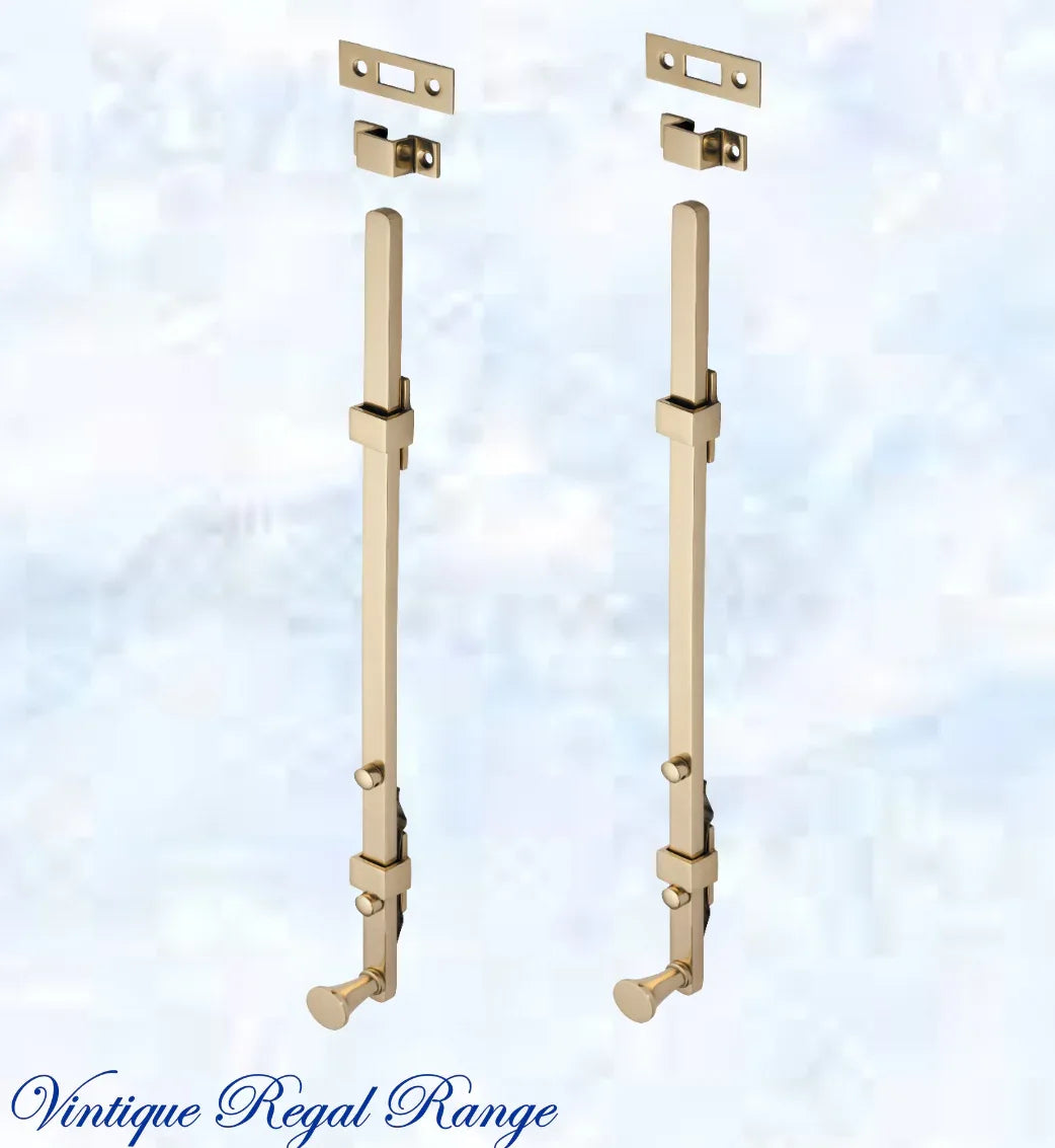 Panic Long Barrel Bolt -Polished Brass 450mm Long - Vintique Concepts