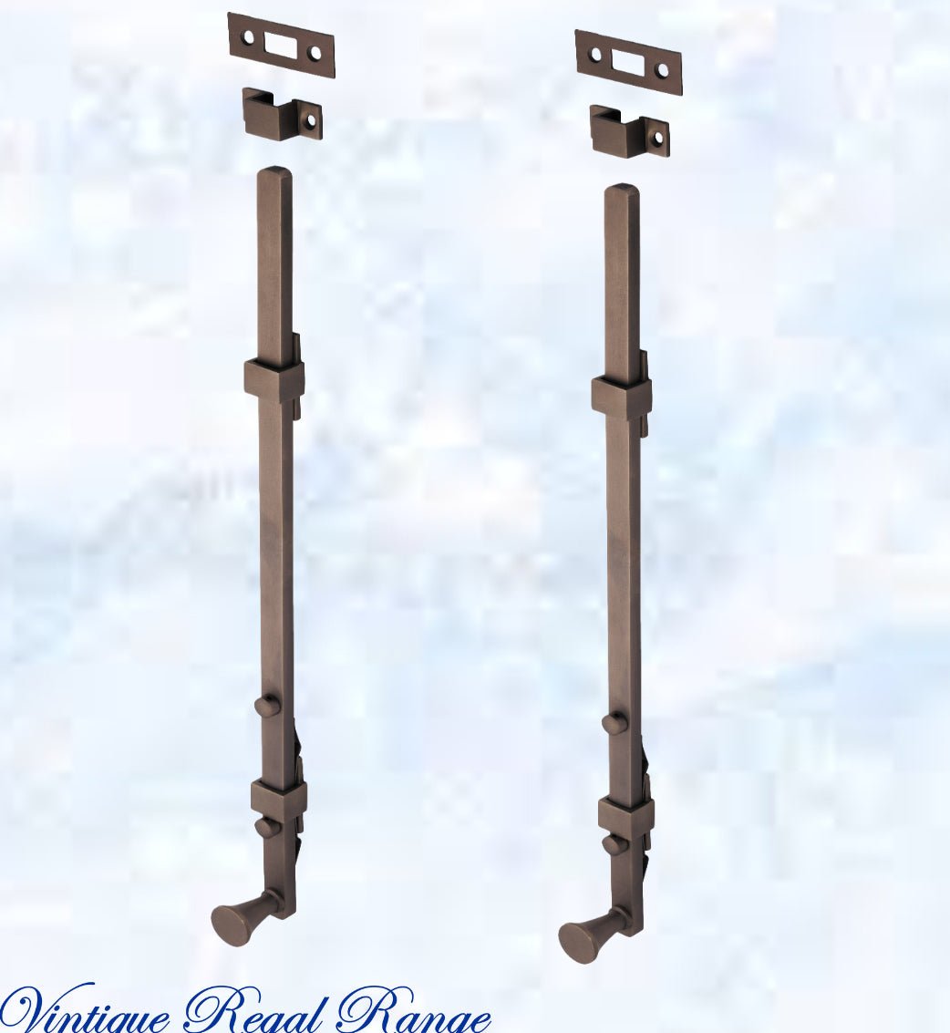 Panic Long Barrel Bolt -Antiqued Brass 450mm Long-Vintique Concepts