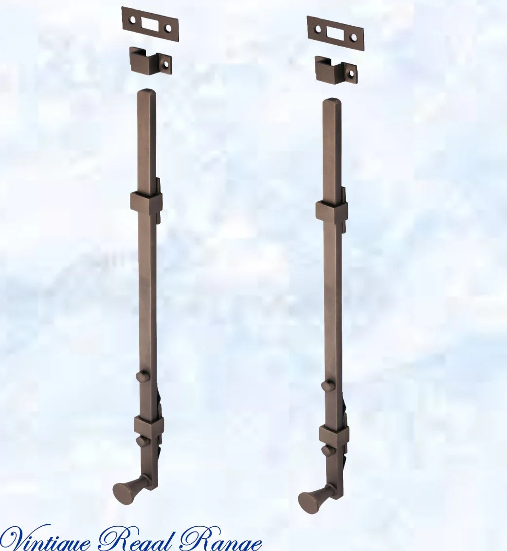 Panic Long Barrel Bolt -Antiqued Brass 450mm Long - Vintique Concepts