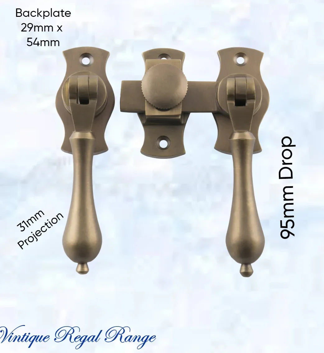 Antique Brass French door Teardrop handle set - Vintique Concepts