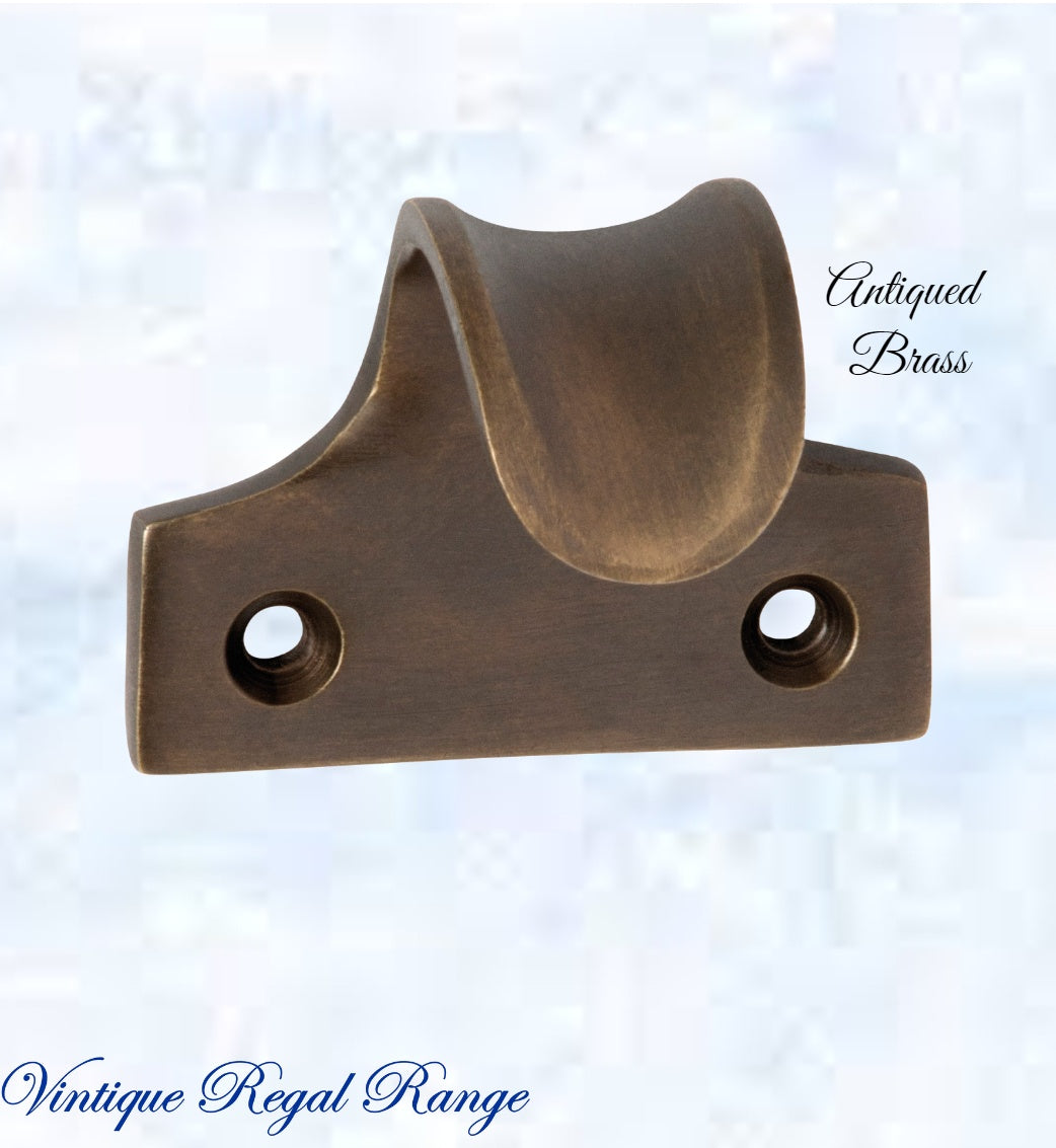 Regal ANTIQUED Brass Curved sash window lift 45mm x 38mm-Vintique Concepts