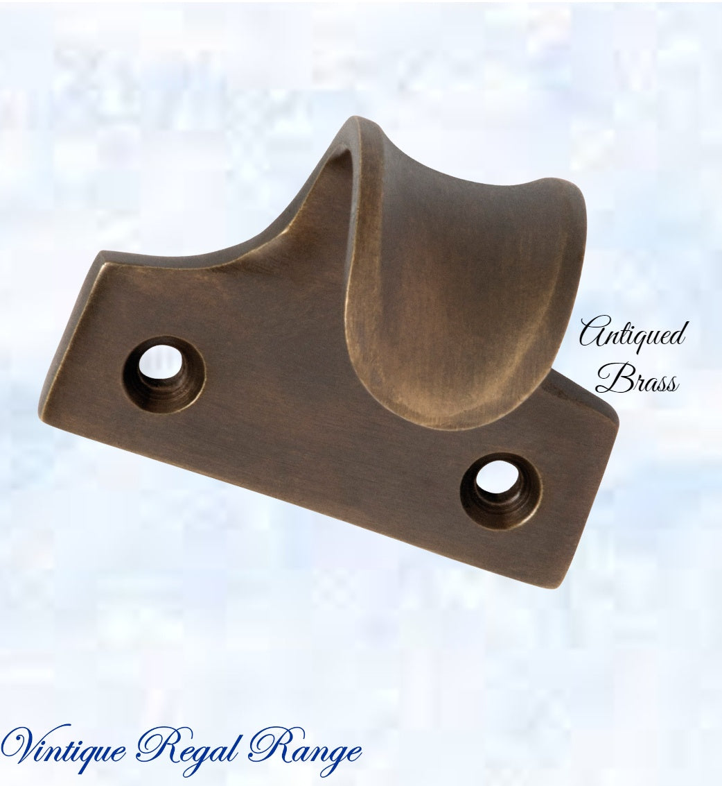 Regal ANTIQUED Brass Curved sash window lift 45mm x 38mm-Vintique Concepts