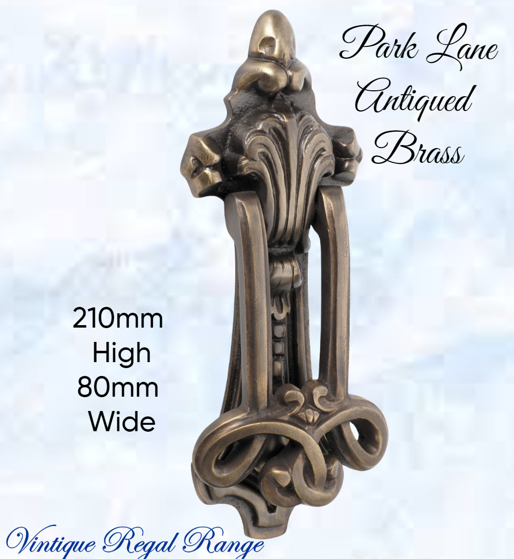 PARK LANE Antiqued Brass Door Knocker-Vintique Concepts