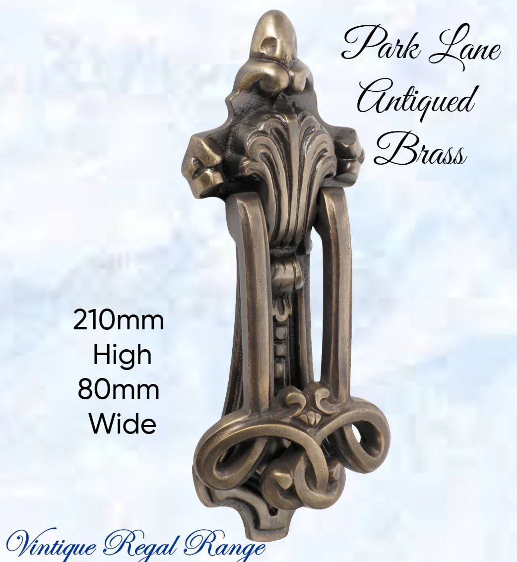 PARK LANE Antiqued Brass Door Knocker - Vintique Concepts