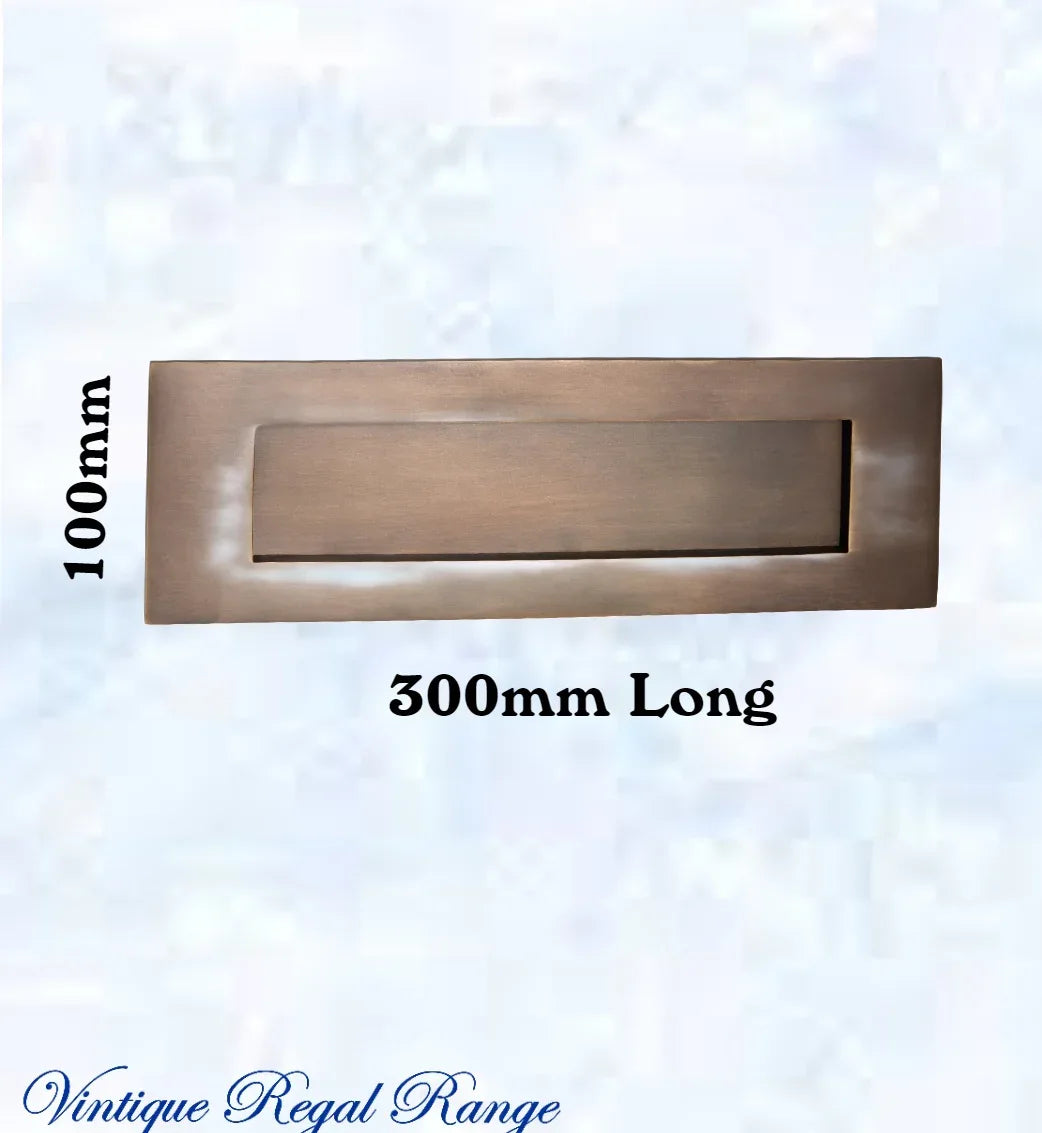 ANTIQUED Brass door mail or letter slot plate - Vintique Concepts
