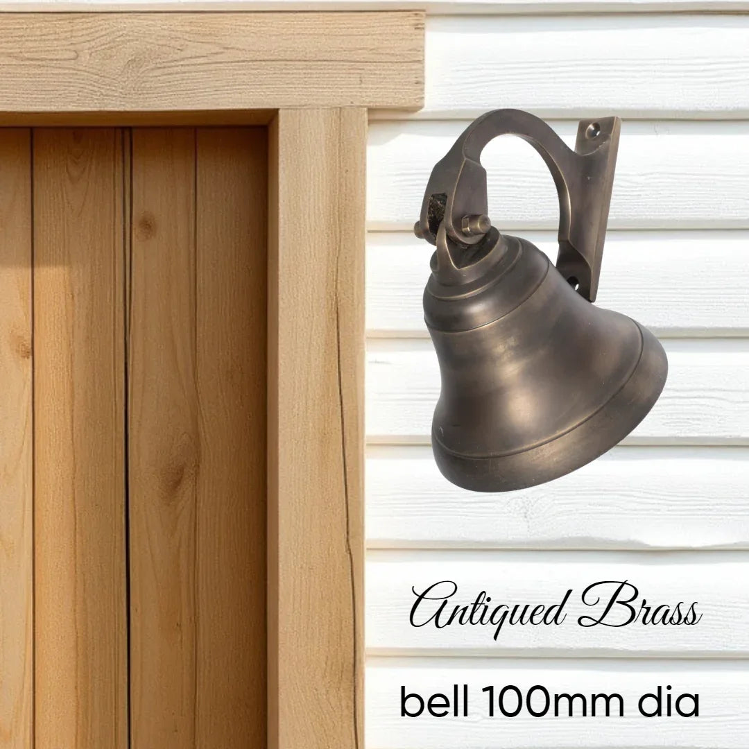 Antiqued Brass Classico Ships Bell (100mm dia) - Vintique Concepts