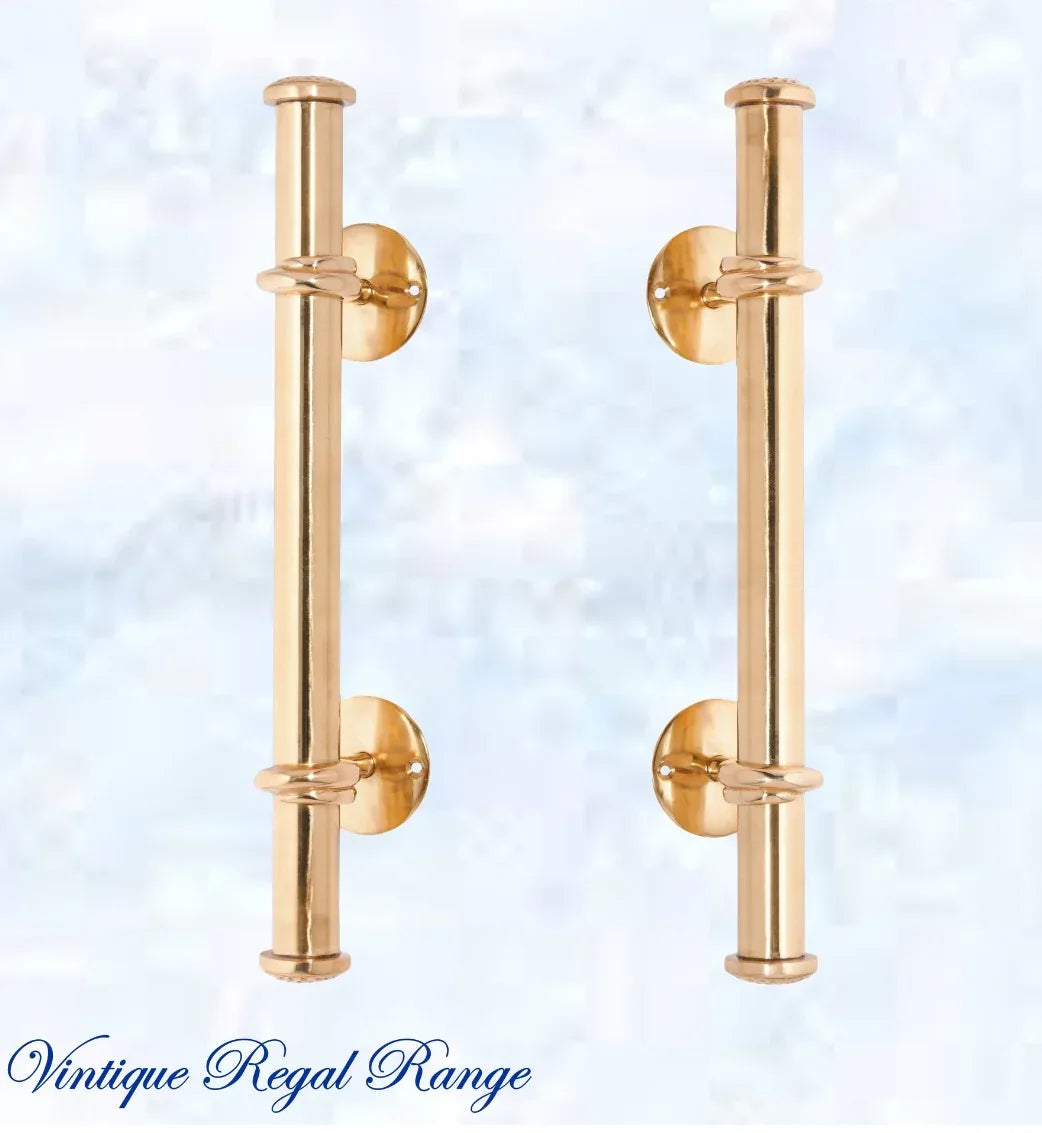 Polished Brass Large Bar type pull handle 420mm Long - Vintique Concepts