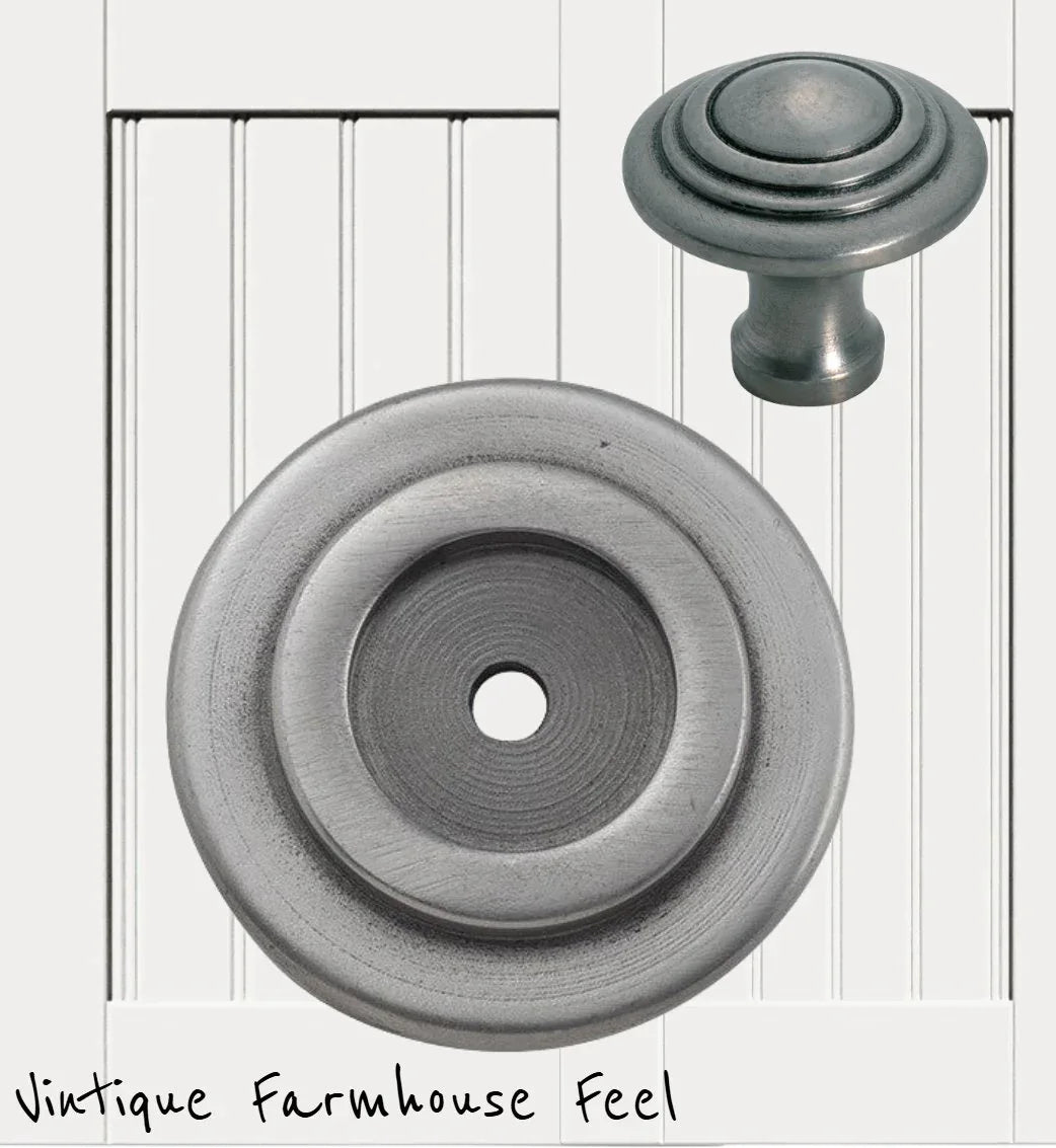 Farmhouse Polished Iron Ringed Knob (3 sizes) - Vintique Concepts