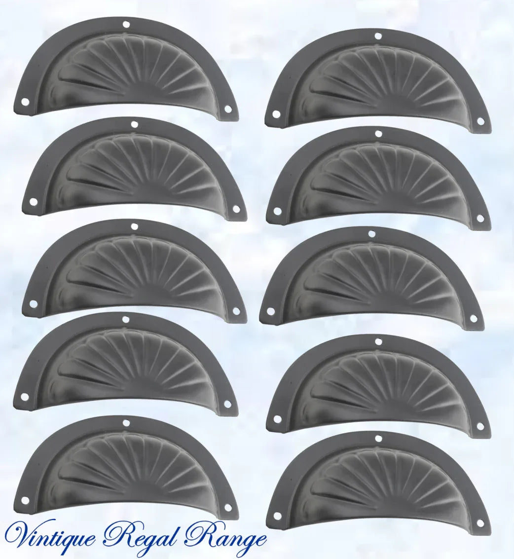 Regal Antiqued Brass Classico Fluted Cup Drawer pull - Vintique Concepts